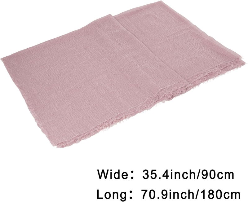 Nydotd Women Summer Cotton Linen Scarf Crinkle Long Beach Shawl Wrap hijab with Fringe - Image 2